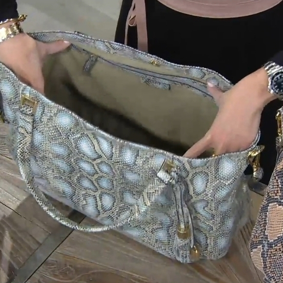 G.i.l.i. Roma 4 Blue Python Bag W Matching Wallet And Zipper Pouch- Like New - Picture 9 of 9